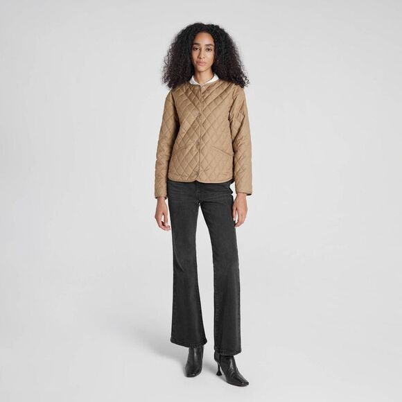 A New Day - Women's Quilted Jacket - A New Day Khaki L Khaki - Picture 3 of 6